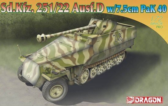 Dragon 7351 SdKfz.251/22 Ausf.D w.7.5cm Pak, 1/72 (1/72)