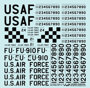 HobbyDecal TC72025V1 USAF F-86 Tail Codes ver 1 1/72
