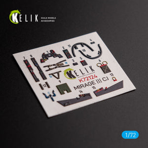 KELIK K72124 MIRAGE III CJ - interior 3D decals for SpecialHobby kit 1/72