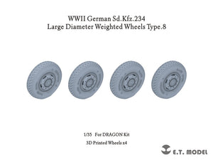 E.T. Model P35-108 WWII German Sd.Kfz.234 Large Diameter Weighted Wheels Type.8 1/35