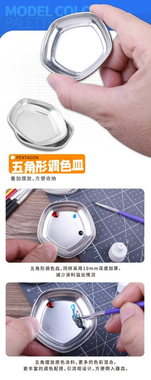 U-Star UA-90117 Pentagon Palette - paint mixing palette 6 pcs – image 3