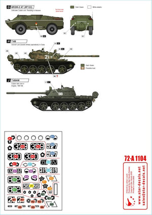 Star Decals 72-A1104 Tanks &amp;amp; AFVs in Cuba # 2. T-34/85, IS-2M, T-54A, T-55, T-55A, T-62A, ZSU-57-2, BRDM-2 (9P122). 1/72 – Bild 3