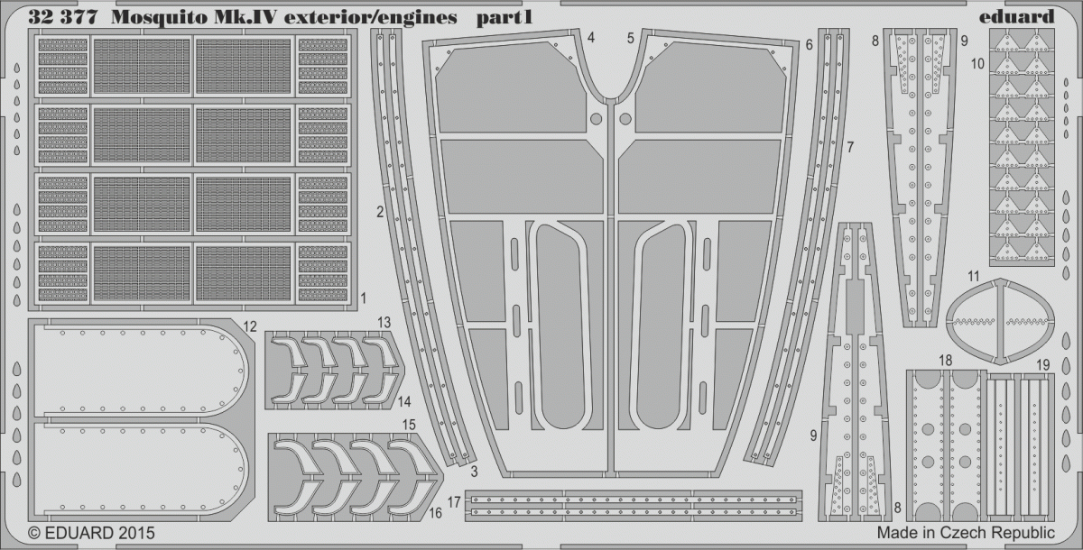 Eduard 32377 Mosquito Mk. IV exterior/ engines 1/32 HK MODELS – zdjęcie 2