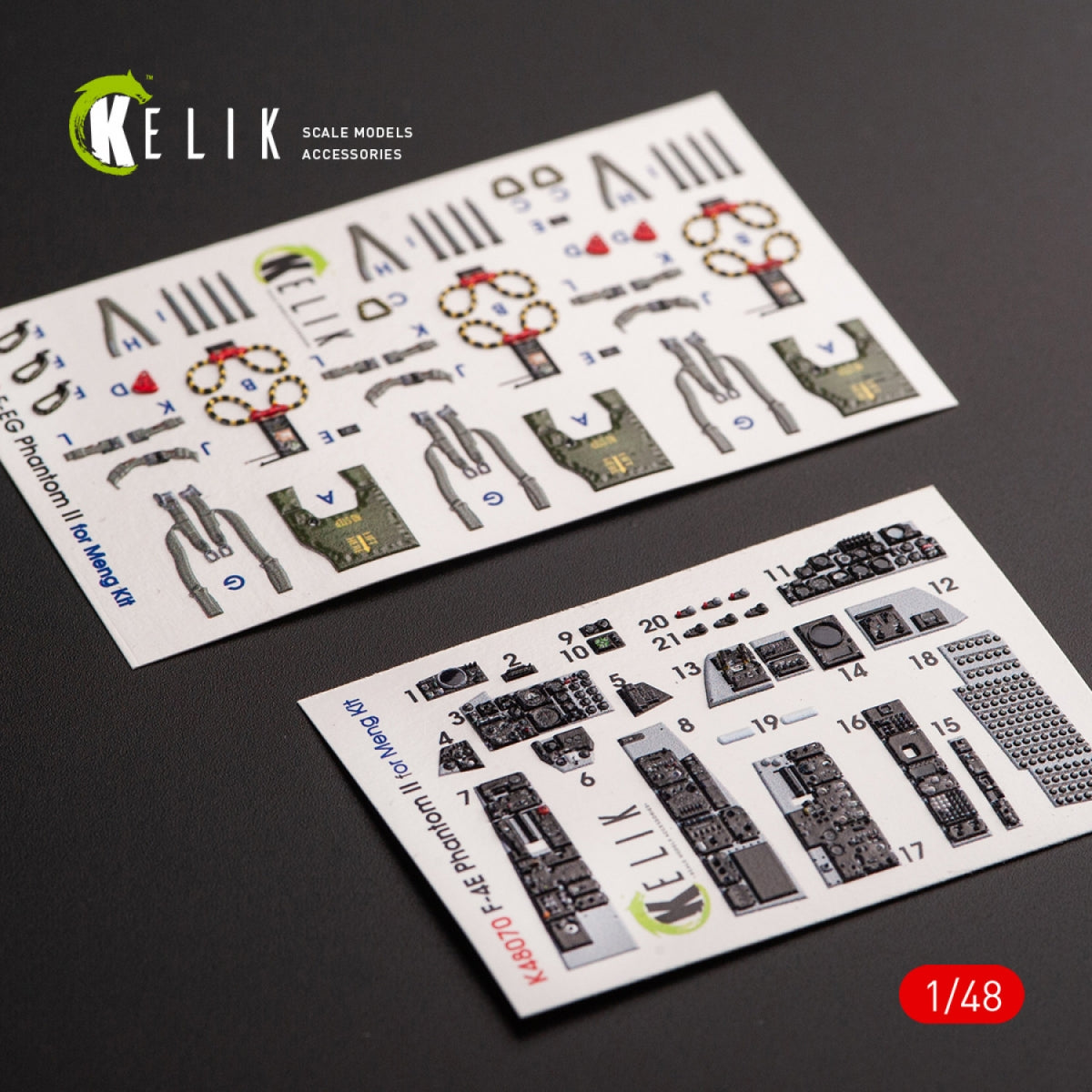 KELIK K48070 F-4E &amp;quot;PHANTOM II&amp;quot; INTERIOR 3D DECALS FOR MENG KIT 1/48