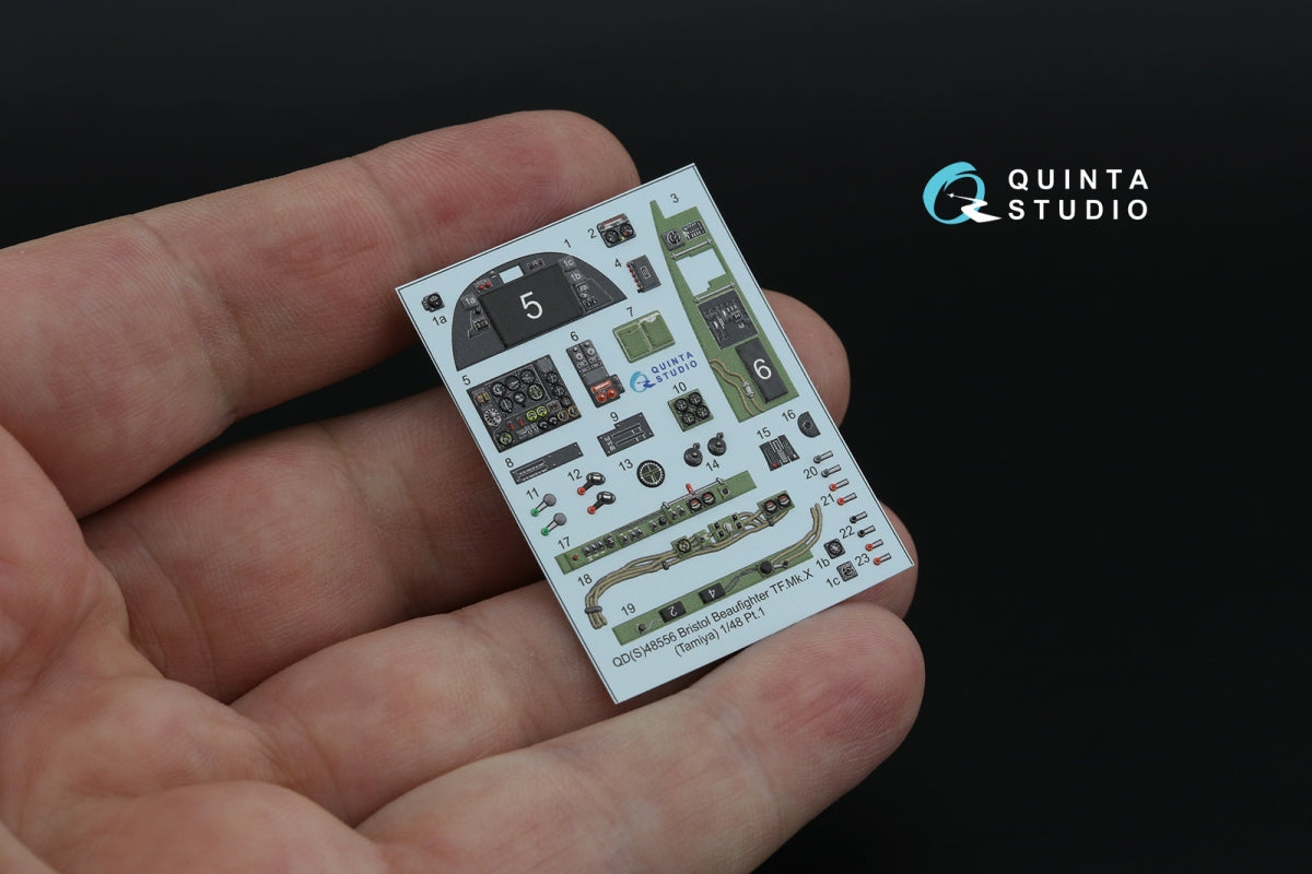 Quinta Studio QDS-48556 Bristol Beaufighter TF.Mk.X 3D-Printed &amp;amp; coloured Interior on decal paper (Tamiya) (small version) 1/48 – zdjęcie 3