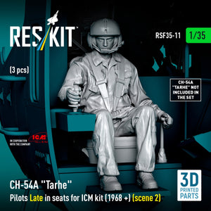 RESKIT RSF35-0011 CH-54A &amp;quot;Tarhe&amp;quot; Pilots Late in seats for ICM kit (1968 +) (scene 2) (3 pcs) (3D Printed) 1/35 – image 4