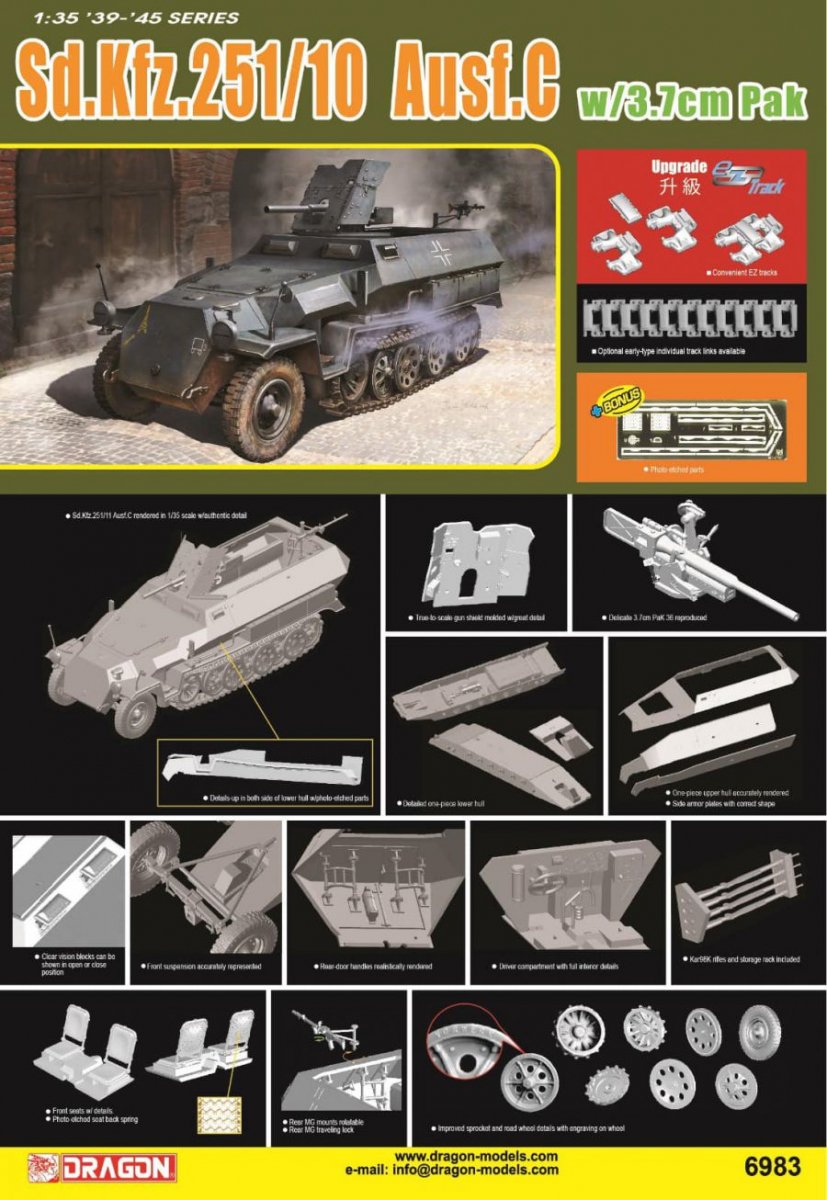 Dragon 6983 Sd.Kfz.251/10 Ausf.C w/magic track 1/35 – immagine 2