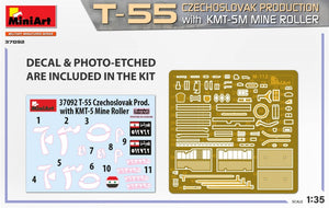 MiniArt 37092 T-55 CZECHOSLOVAK PRODUCTION with KMT-5M MINE ROLLER 1/35 – zdjęcie 2