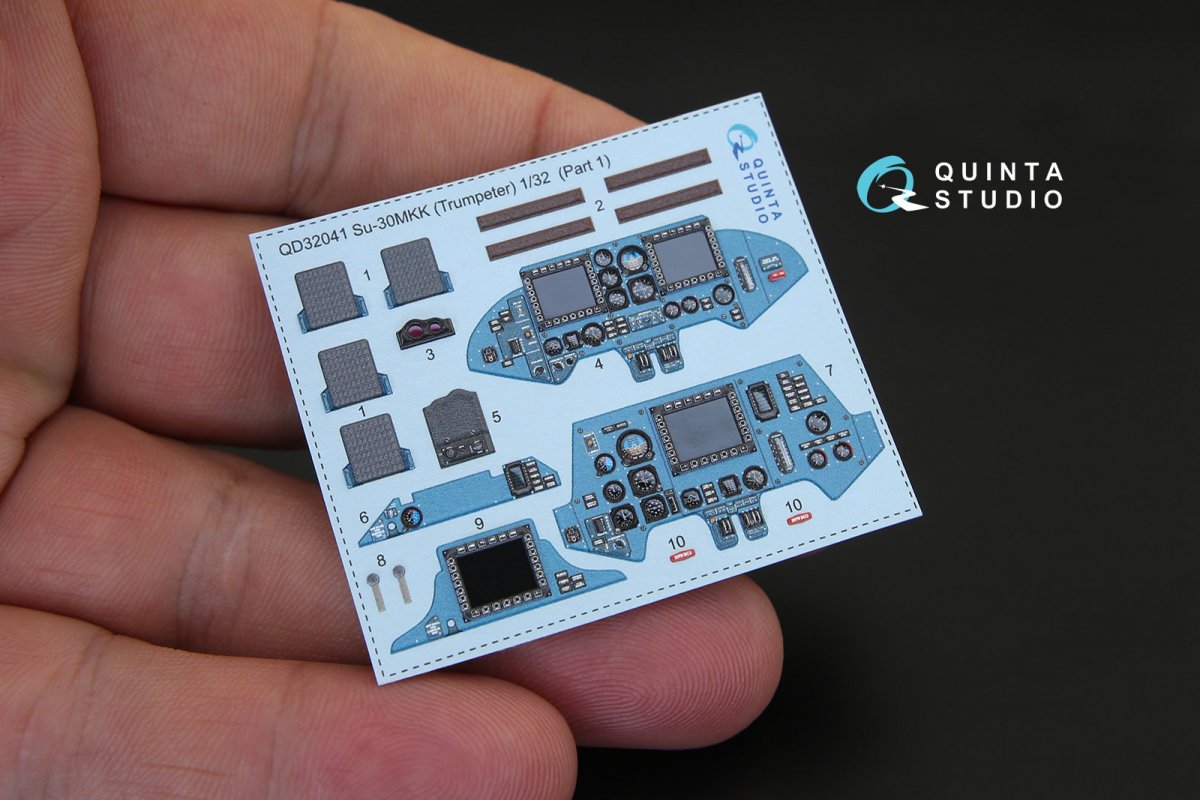 Quinta Studio QD32041 Su-30MKK 3D-Printed &amp;amp; coloured Interior on decal paper (for Trumpeter kit) 1/32 – zdjęcie 3