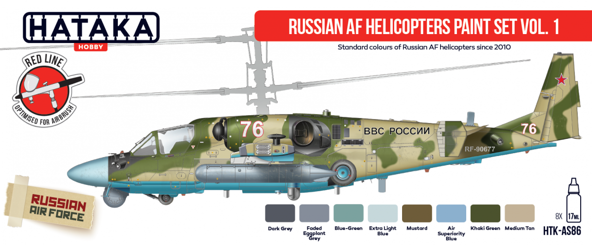 Hataka HTK-AS86 Russian AF Helicopters paint set vol. 1 8x17 – zdjęcie 2