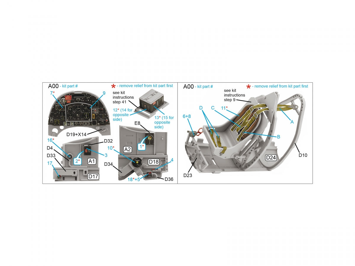 Quinta Studio QD24021 Spitfire Mk.VIII 3D-Printed &amp;amp; coloured Interior on decal paper (Airfix) 1/24 – zdjęcie 2