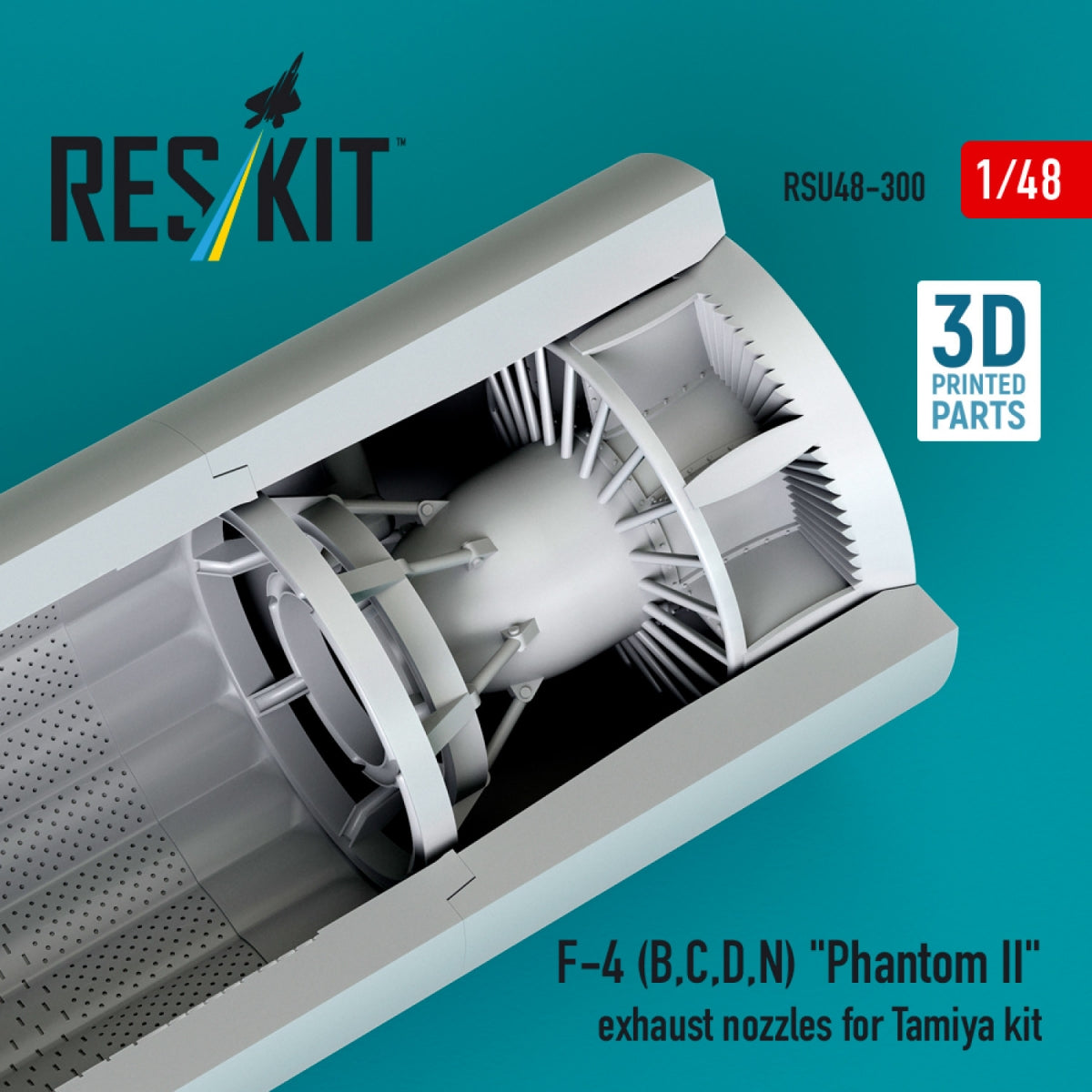 RESKIT RSU48-0300 F-4 (B, C, D, N) &amp;quot;Phantom II&amp;quot; exhaust nozzles for Tamiya kit (3D printed) 1/48 – zdjęcie 3