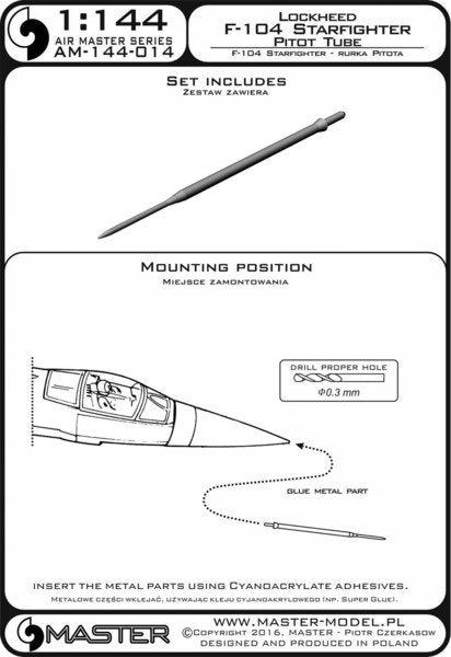 Master AM-144-014 F-104 Starfighter - Pitot Tube 1/144 – zdjęcie 3