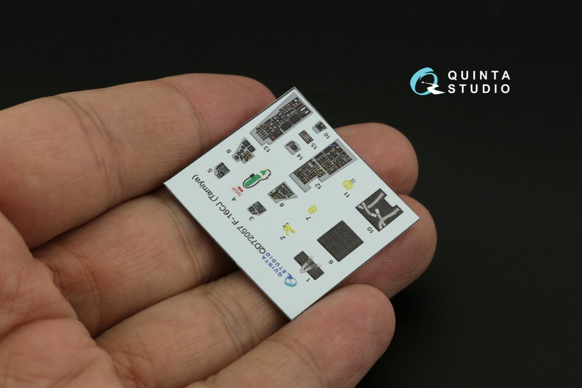 Quinta Studio QD72057 F-16CJ 3D-Printed &amp;amp; coloured Interior on decal paper (Tamiya) 1/72 – zdjęcie 4