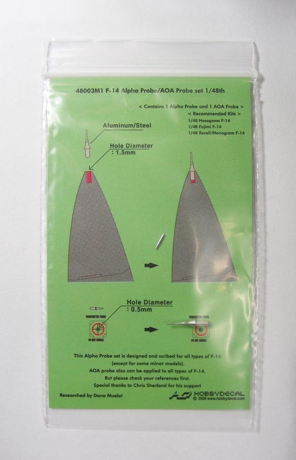 HobbyDecal MT48003V1 Ensemble de tubes Pitot F-14 1/48 