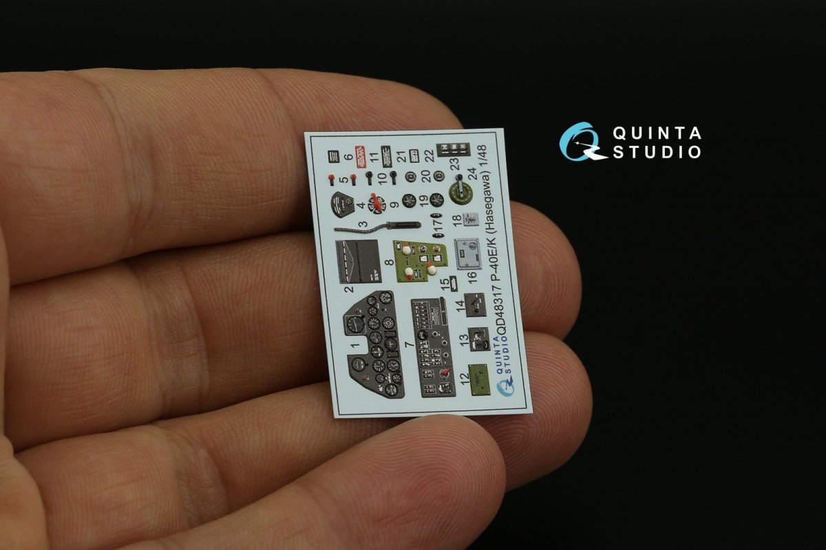 Quinta Studio QD48317 P-40E/K 3D-Printed &amp;amp; coloured Interior on decal paper (Hasegawa) 1/48 – Bild 2