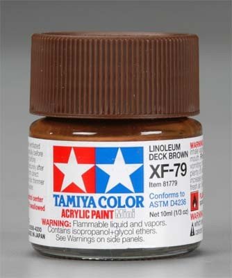 Tamiya XF79 Linoleum Deck Brown (81779) Acrylic paint 10ml – immagine 2