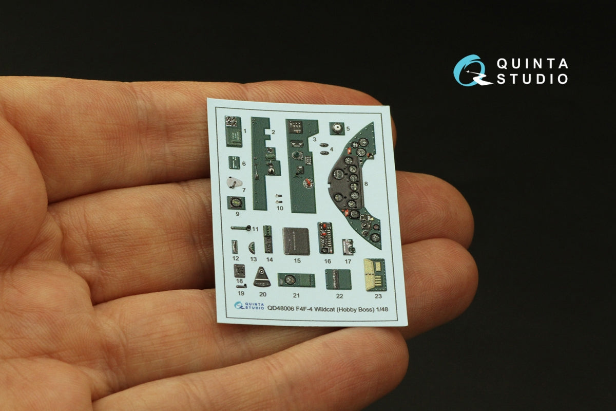 Quinta Studio QD48006 F4F-4 Wildcat 3D-Printed colored Interior on decal paper (HobbyBoss) 1/48 – image 4