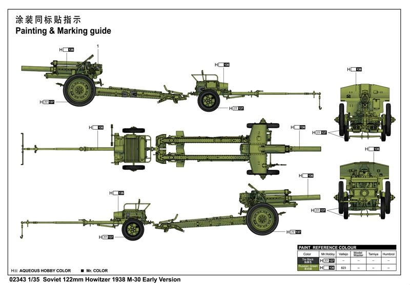 Trumpeter 02343 Soviet 122mm Howitzer 1938 M-30 (Early Version) 1/35 – zdjęcie 2