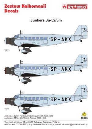 Techmod 48803 - Junkers Ju 52/3m 1/48 – immagine 2