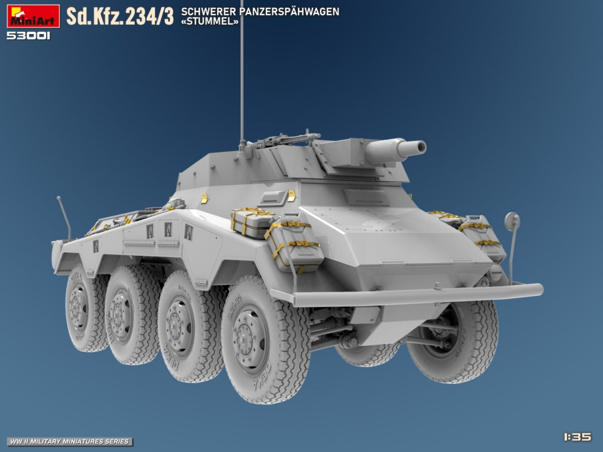 MiniArt 53001 Sd.Kfz.234/3 SCHWERER PANZERSPAHWAGEN STUMMEL 1/35 – zdjęcie 6