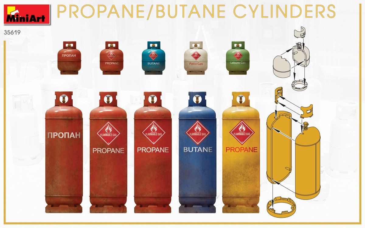 MiniArt 35619 PROPANE/BUTANE CYLINDERS 1/35 – zdjęcie 5
