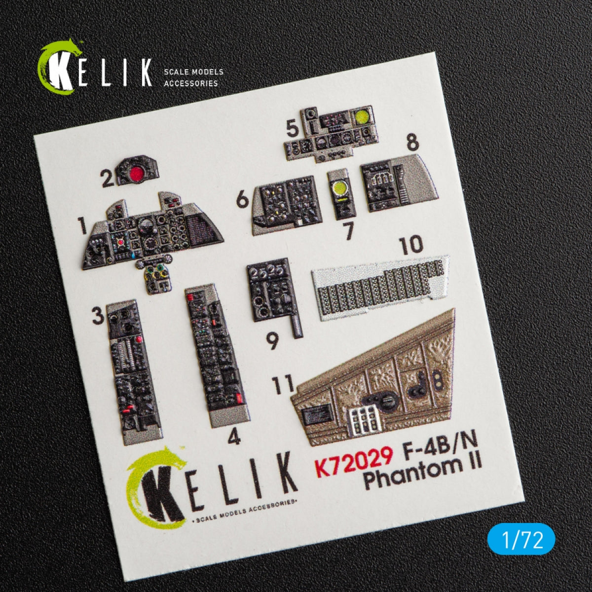 KELIK K72029 F-4(B,N) &amp;quot;PHANTOM II&amp;quot; INTERIOR 3D DECALS FOR HASEGAWA KIT 1/72 – zdjęcie 3