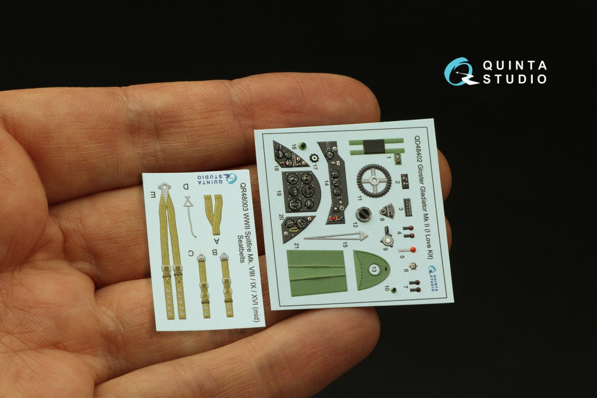 Quinta Studio QD48402 Gloster Gladiator MKII 3D-Printed &amp;amp; coloured Interior on decal paper (I Love Kit) 1/48 – zdjęcie 5