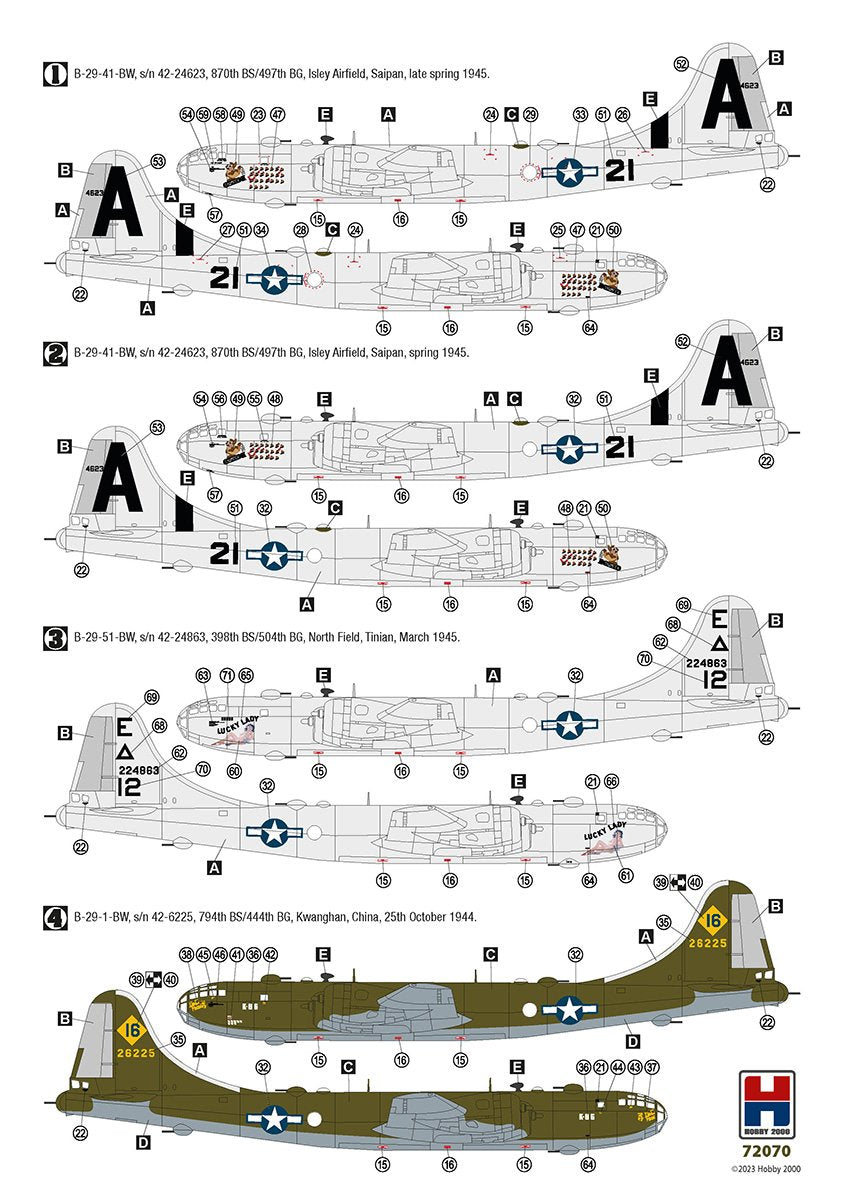 Hobby 2000 72070 B-29 Superfortress ( ACADEMY + CARTOGRAF + MASKI ) 1/72 – zdjęcie 5