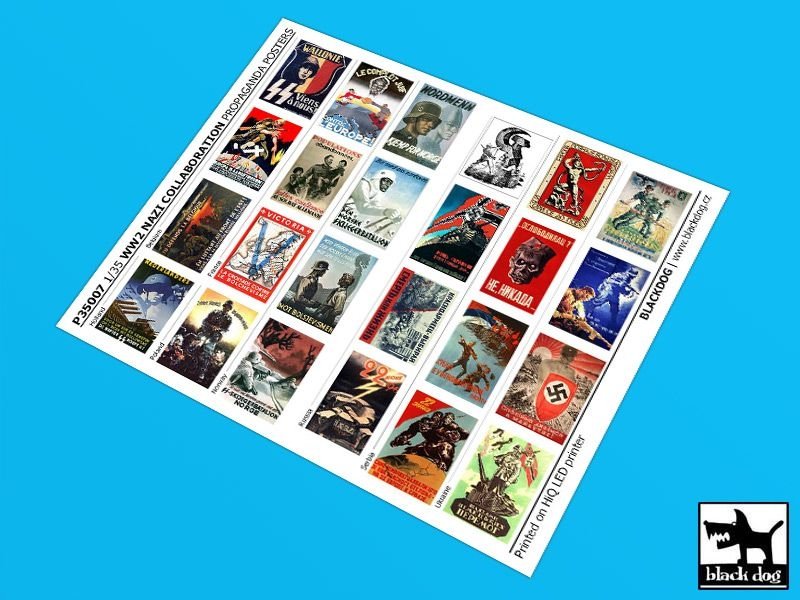 Black Dog P35007 WW II Nazi collaboration Propaganda posters (24 posters) 1/72