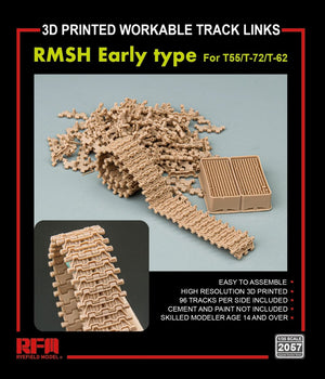 Rye Field Model 2057 RMSH Early type For T55/-72/T-62 3D PRINTED WORKABLE TRACK LINKS 1/35 – zdjęcie 2