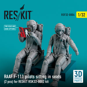 RESKIT RSF32-0004 RAAF F-111 PILOTS SITTING IN SEATS (2 PCS) FOR RESKIT RSK32-0002 KIT (3D PRINTED) 1/32 – zdjęcie 2