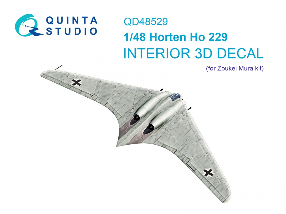 Quinta Studio QD48529 Horten Ho 229 3D-Printed &amp;amp; colored Interior on decal paper (Zoukei Mura SWS) 1/48