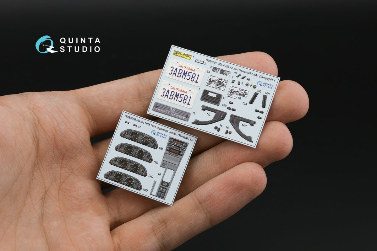 Quinta Studio QD24008 Honda NSX NA1 Japanese version 3D-Printed &amp;amp; colored Interior on decal paper (Tamiya) 1/24 – image 4