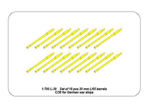 Aber 1/700L-39 Set of 18 pcs 20 mm L/65 C/38 gun barrels for German war ships 1/700 – zdjęcie 4