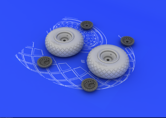 Eduard 648078 B-17 wheels 1/48 REVELL, MONOGRAM – zdjęcie 2
