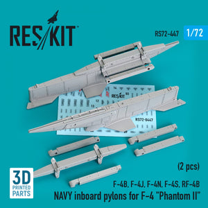 RESKIT RS72-0447 NAVY INBOARD PYLONS FOR F-4 &amp;quot;PHANTOM II&amp;quot; (2 PCS) (3D PRINTED) 1/72