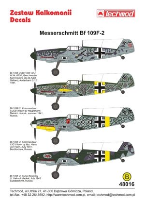 Techmod 48016 - Messerschmitt Bf 109F-2 1/48 – zdjęcie 2