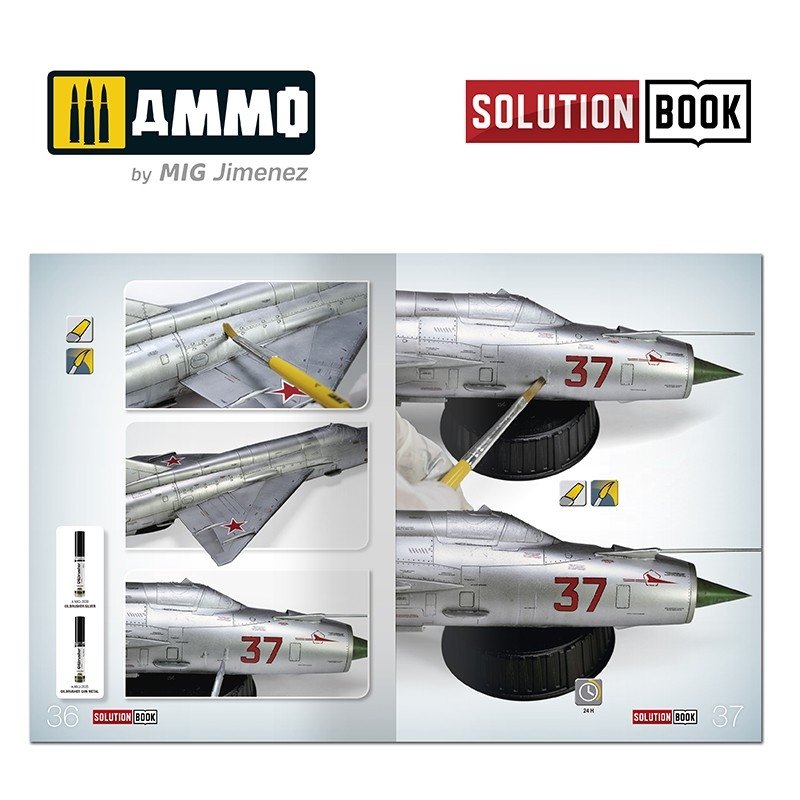 AMMO of Mig Jimenez 6521 How To Paint Bare Metal Aricraft Solution Book – zdjęcie 4