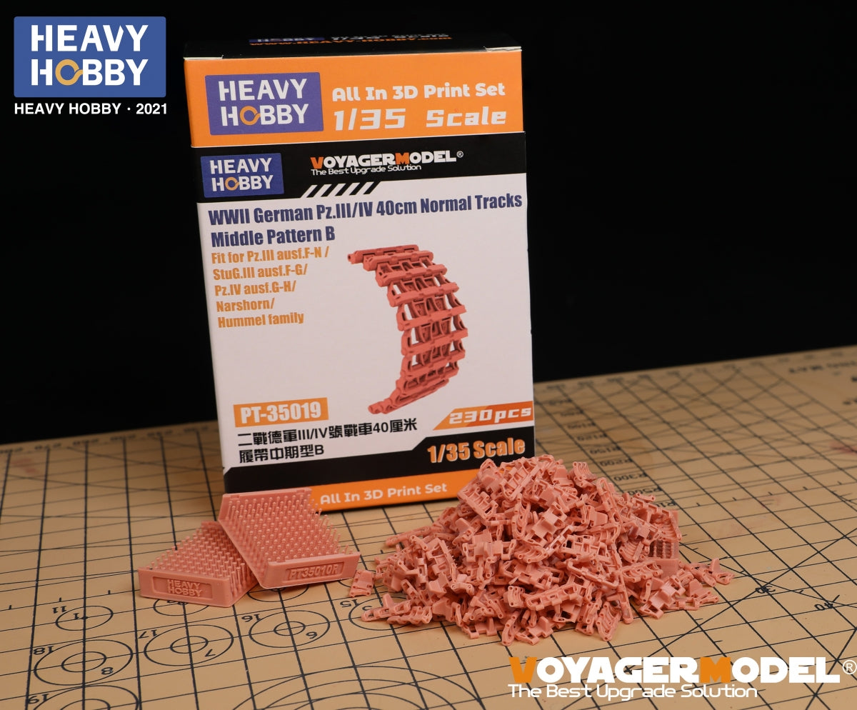 Heavy Hobby PT35019 Char allemand Pz.III/IV de la Seconde Guerre mondiale, chenilles normales de 40 cm, motif B, échelle 1/35
