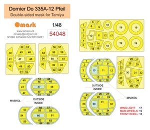 Omask 54048 Dornier Do 335A-12 Pfeil double-sided mask (for Tamiya) 1/48 – image 2