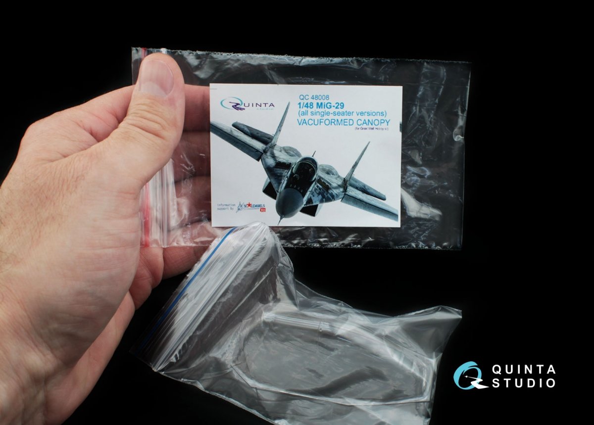 Quinta Studio QC48008 MiG-29 (All single seater version) vacuformed clear canopy (for GWH kits) 1/48 – image 5