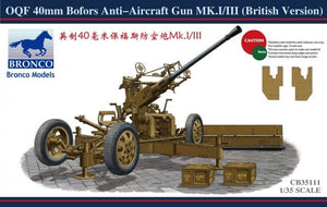Bronco CB35111 40mm Bofors Anti-aircraft Gun Mk.I/III (british version) 1/35
