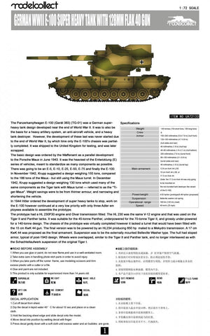 Modelcollect UA72133 German WWII E-100 super heavy tank with 128mm flak 40 gun 1/72 – zdjęcie 3