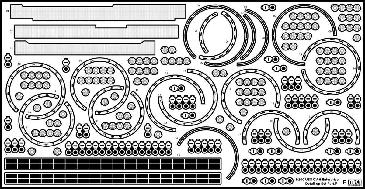 MK1 Design MD-20022 USS CV-6 Enterprise DX with Full Wooden Deck for Trumpeter 1/200 – zdjęcie 69