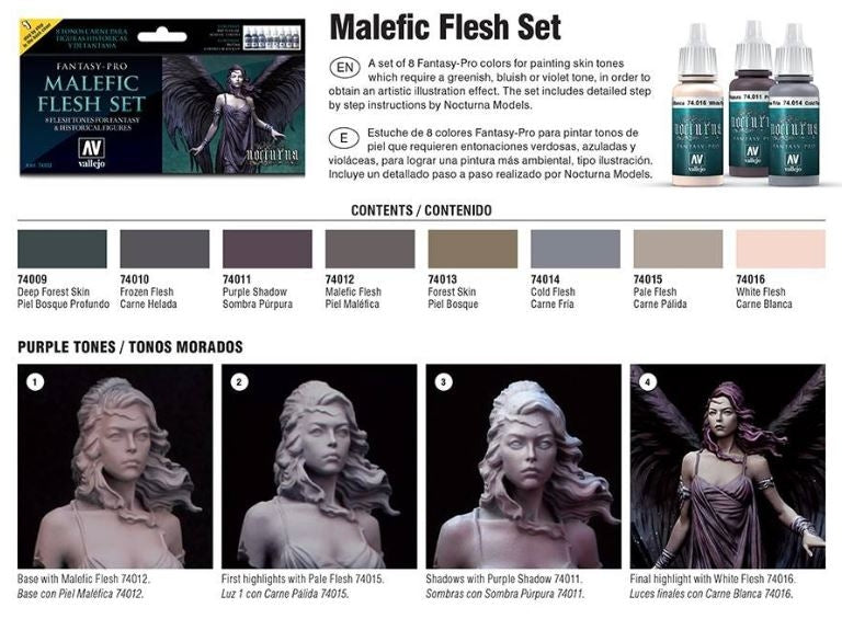Vallejo 74102 Model Color Set Fantasy Pro Malefic Flesh 8x17 ml – zdjęcie 3