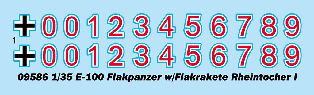Trumpeter 09586 E-100 Flakpanzer w/Flakrakete Rheintocher I 1/35 – zdjęcie 3