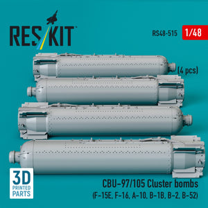 RESKIT RS48-0515 CBU-97/105 cluster bombs (4 pcs) (3D Printed) 1/48 – image 2