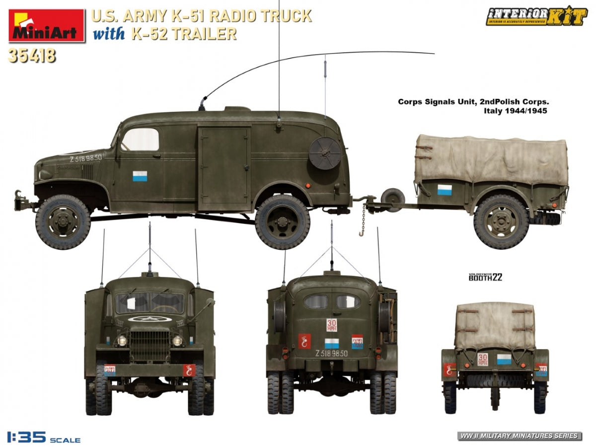 MiniArt 35418 US ARMY K-51 RADIO TRUCK WITH K-52 TRAILER. INTERIOR KIT 1/35 – zdjęcie 12