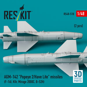 RESKIT RS48-0518 AGM-142 &amp;quot;Popeye 2/Have Lite&amp;quot; missiles (2 pcs) (3D Printed) 1/48 – imagen 3